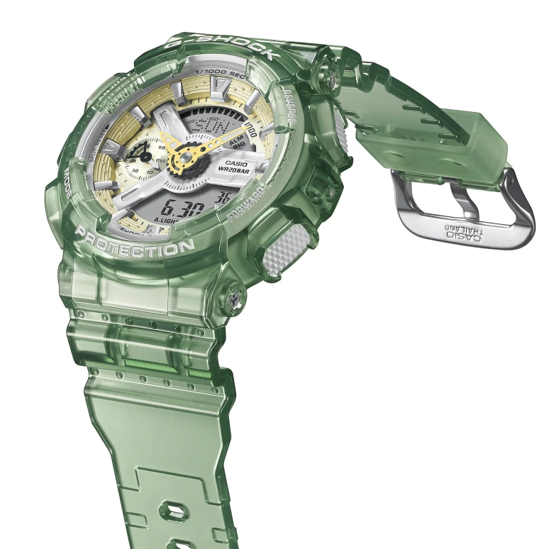 Casio,G-SHOCK 45.90mm,45.90mm,Resin,Yellow,Grey,Quartz,Countdown,Chronograph,Month,Date,Hardlex,Round,GMAS110GS,GMAS110GS-3A