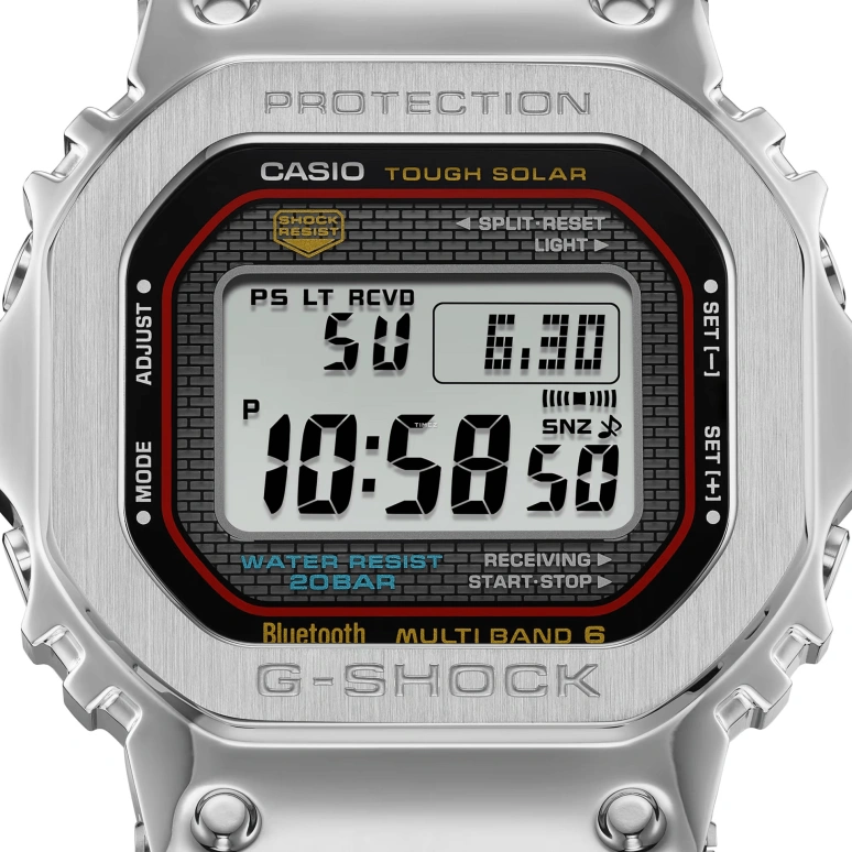 Casio,G-SHOCK 49.30x43.20mm,49.30x43.20mm,Stainless Steel,Black,Quartz,Countdown,Chronograph,Month,Date,Hardlex,Square,GMWB5000D,GMWB5000D-1C