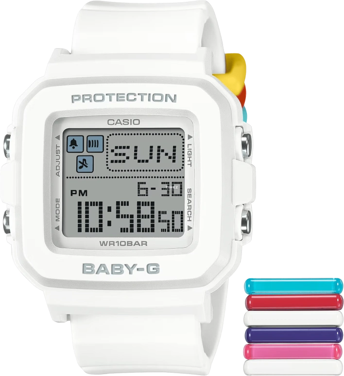 Casio,BGD-10 42.80x39mm,42.80x39mm,Resin,Grey,Quartz,Countdown,Chronograph,Month,Date,Hardlex,Square,BGD10L,BGD10L-7