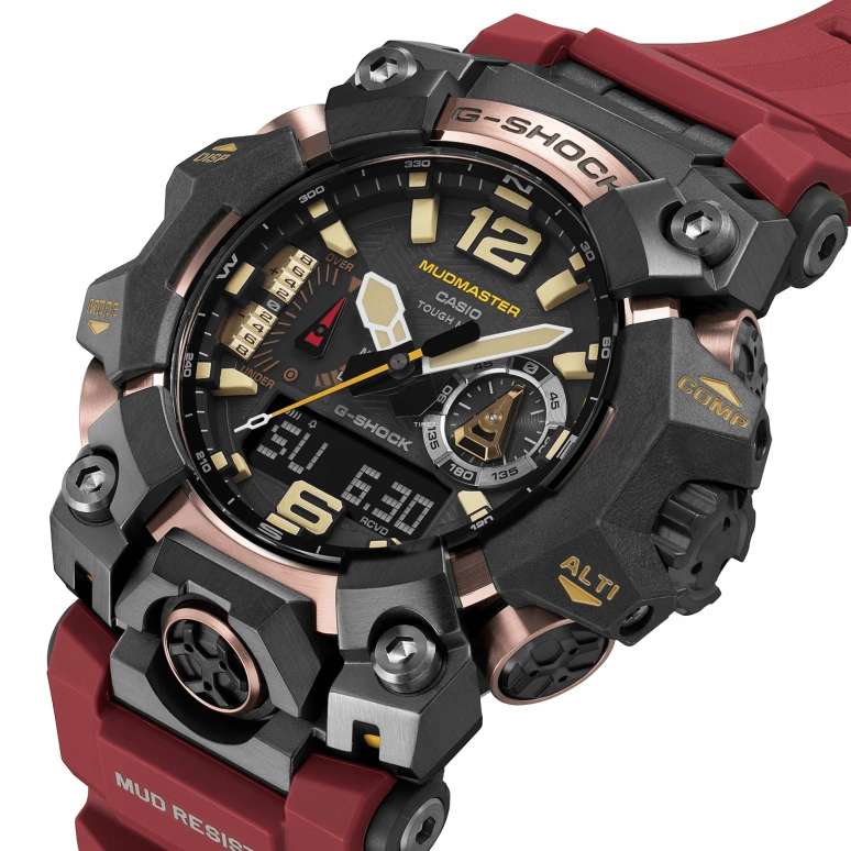 Casio,MASTER OF G - LAND 58.70x52.10mm,58.70x52.10mm,Bio-sourced,Carbon fiber-reinforced resin,Stainless Steel,Black,Quartz,Countdown,Chronograph,Month,Date,Sapphire,Crystal Glass,Round,GWGB1000,GWGB1000-1A4