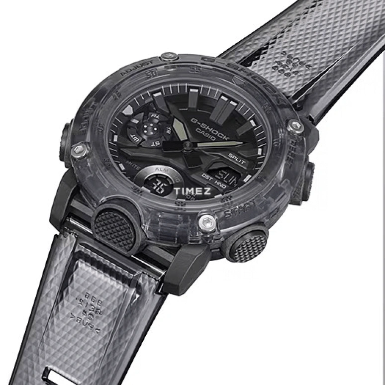 Casio,G-SHOCK 47mm,47mm,Resin,Carbon,Black,Quartz,Countdown,Chronograph,Month,Date,Hardlex,Round,GA2000SKE,GA2000SKE-8A