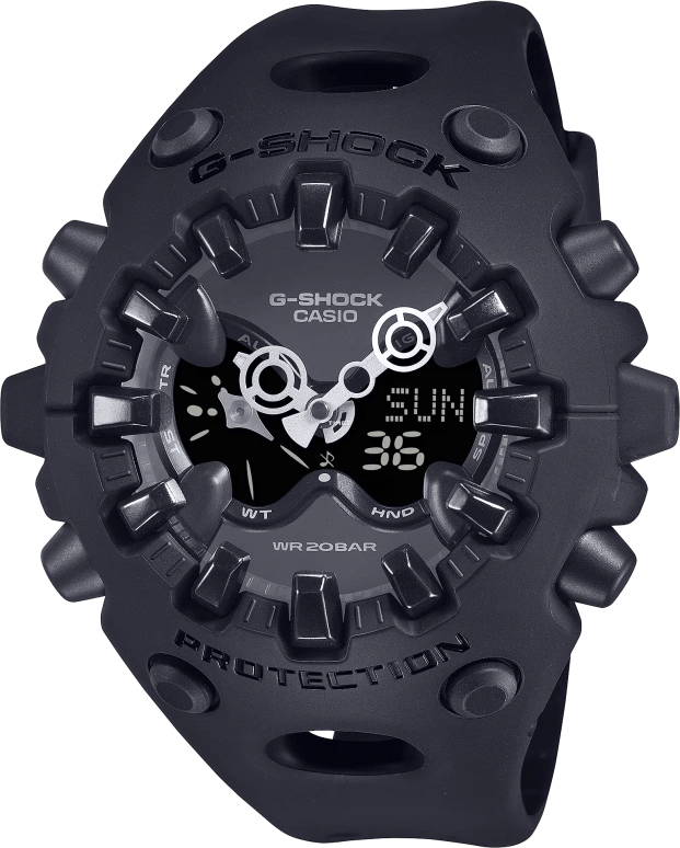 Casio,G-SHOCK 49.10x58.20mm,49.10x58.20mm,Resin,Black,Quartz,Countdown,Chronograph,Month,Date,Hardlex,Round,GAV01,GAV01-1A