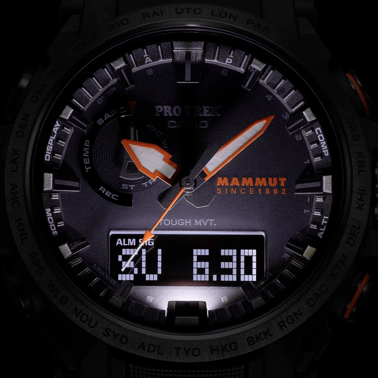Casio,PROTREK 51x47.40mm,51x47.40mm,Stainless Steel,Black,Quartz,Countdown,Chronograph,Month,Date,Hardlex,Round,PRW61MA,PRW61MA-1A