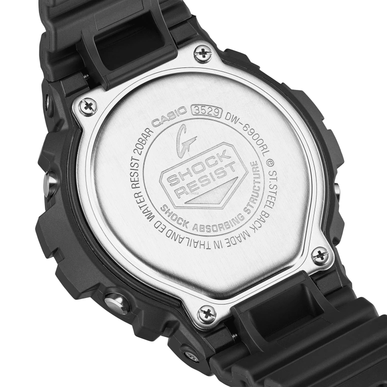 Casio,G-Shock 6900 50mm,50mm,Bio-sourced,Resin,Black,Quartz,Countdown,Chronograph,Month,Date,Hardlex,Round,DW6900RL,DW6900RL-1