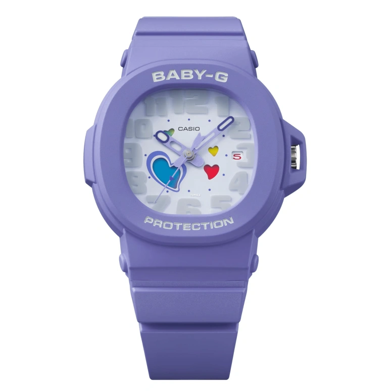 Casio,BABY-G 46.60x42.10mm,46.60x42.10mm,Resin,Purple,Quartz,Day,Hardlex,BGA10,BGA10-6A