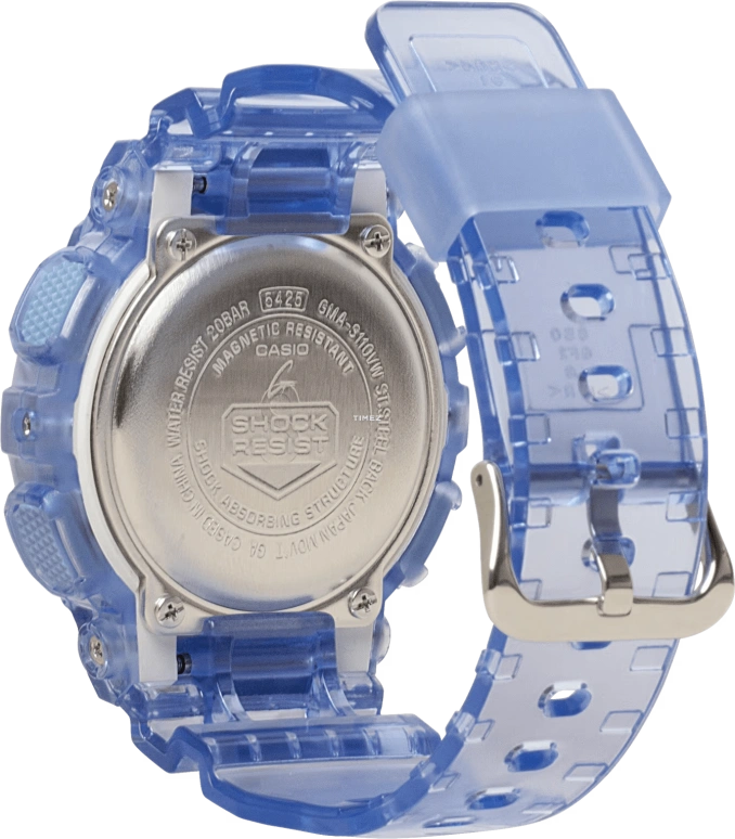 Casio,G-SHOCK 49x45.90mm,49x45.90mm,Resin,Blue,Grey,Quartz,Countdown,Chronograph,Month,Date,Hardlex,Round,GMAS110VW,GMAS110VW-6A