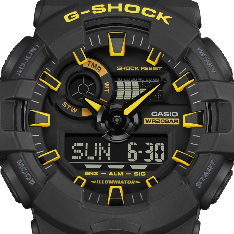 Casio,G-SHOCK 53.40mm,53.40mm,Resin,Black,Quartz,Countdown,Chronograph,Month,Date,Hardlex,Round,GA700CY,GA700CY-1A