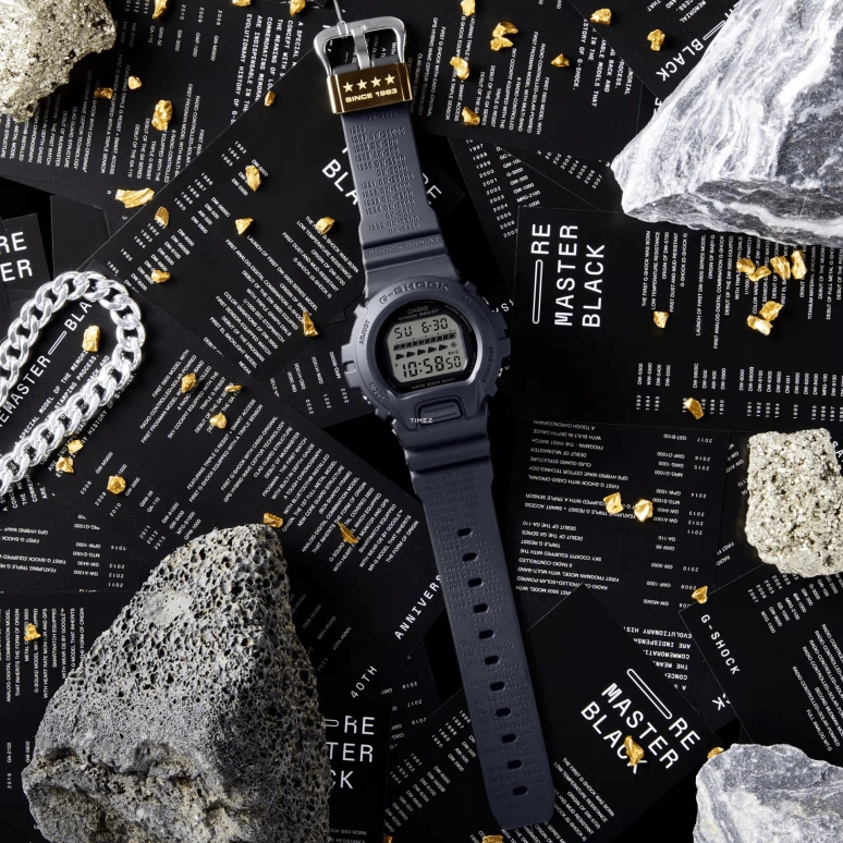 Casio,G-SHOCK 53.20x50mm,53.20x50mm,Bio-sourced,Resin,Black,Grey,Automatic,Countdown,Chronograph,Month,Date,Hardlex,Round,DW6640RE,DW6640RE-1
