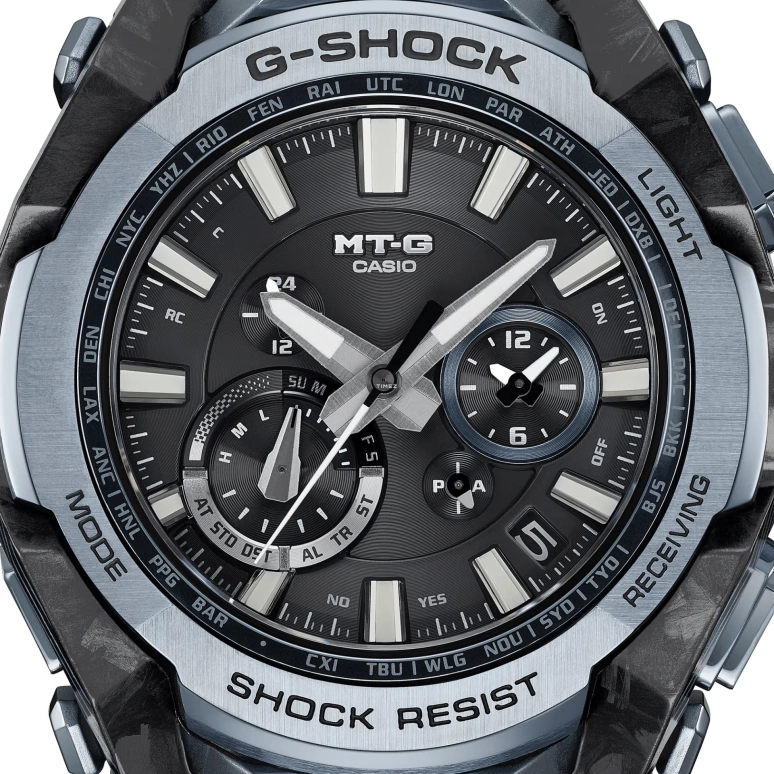 Casio,MTG 56.60x45.30mm,56.60x45.30mm,Stainless Steel,Carbon,Black,Quartz,Countdown,Chronograph,Date,Day,Sapphire,Crystal Glass,Round,MTGB4000B1A2