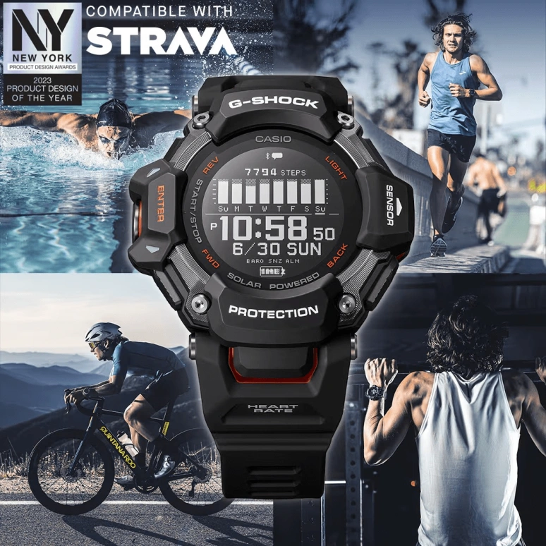 Casio,G-SHOCK 52.60mm,52.60mm,Bio-sourced,Resin,Black,Processor,Countdown,Chronograph,Month,Date,Hardlex,Round,GBDH2000,GBDH2000-1A