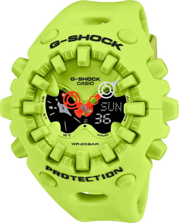 Casio,G-SHOCK 49.10x58.20mm,49.10x58.20mm,Resin,Green,Black,Quartz,Countdown,Chronograph,Month,Date,Hardlex,Round,GAV01,GAV01-9A