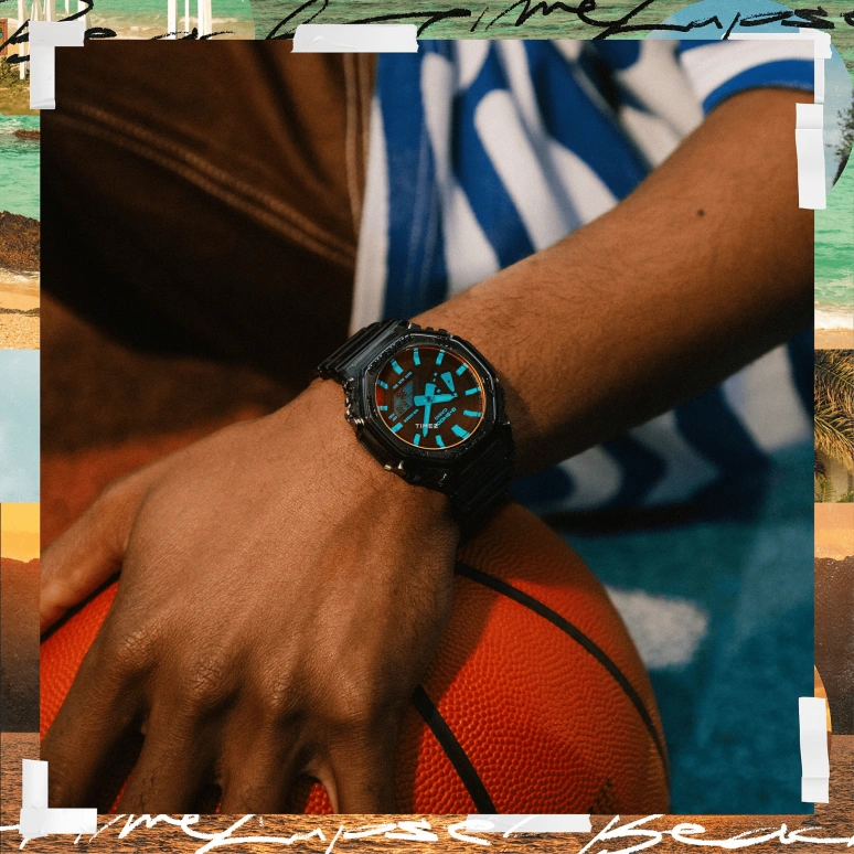 Casio,G-SHOCK 48.50x45.40mm,48.50x45.40mm,Carbon,Resin,Gradient,Blue,Quartz,Countdown,Chronograph,Month,Date,Hardlex,Octagon,GA2100TLS,GA2100TLS-8A