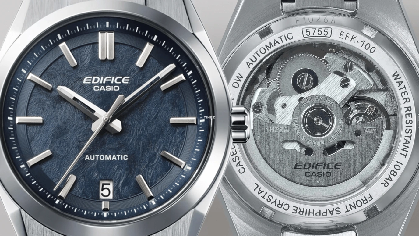 Casio,EDIFICE 43.50x39mm,43.50x39mm,Stainless Steel,Blue,Automatic,Day,Anti-magnetic,EFK100D,EFK100D-2A