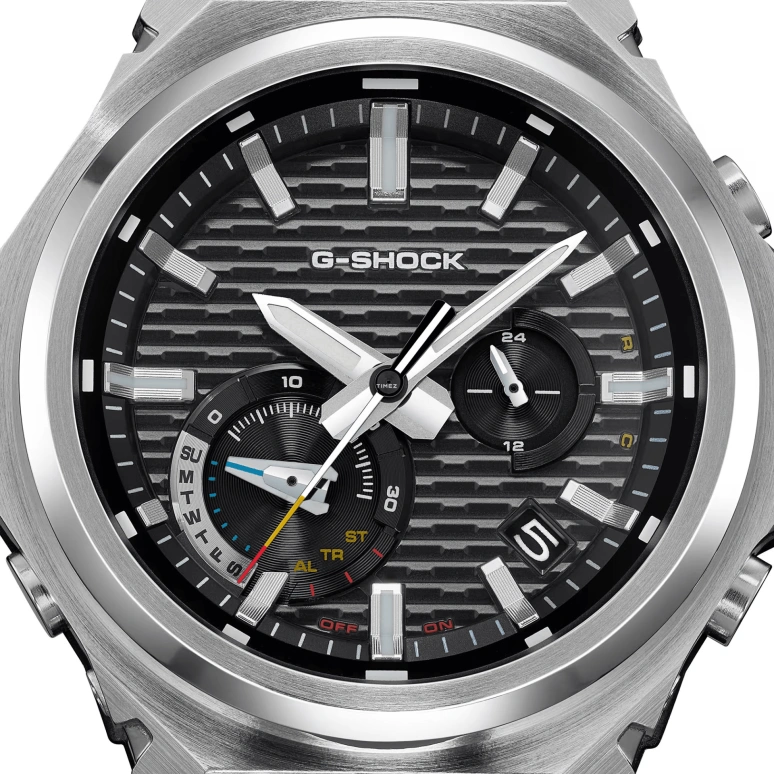 Casio,G-STEEL 46.90x44.20mm,46.90x44.20mm,Bio-sourced,Carbon,Stainless Steel,Black,Quartz,Countdown,Chronograph,Date,Day,Sapphire,Crystal Glass,Octagon,GSTB1000D,GSTB1000D-1A