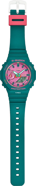 Casio,G-SHOCK 46.20x42.90mm,46.20x42.90mm,Carbon,Pink Red,Quartz,Countdown,Chronograph,Month,Date,Hardlex,Octagon,GMAS2100BS,GMAS2100BS-3A