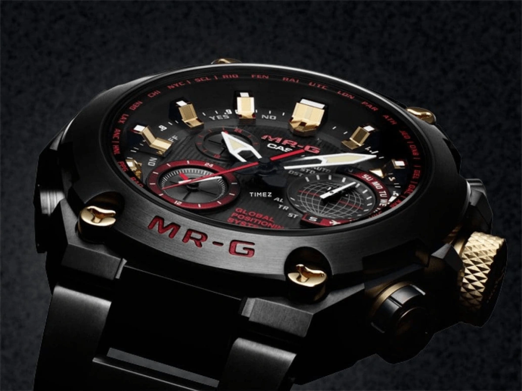 Casio,MR-G 54.70x49.80mm,54.70x49.80mm,Titanium,Black,Quartz,Countdown,Chronograph,Month,Date,Sapphire,Crystal Glass,Round,MRGG1000B,MRGG1000B-1A4