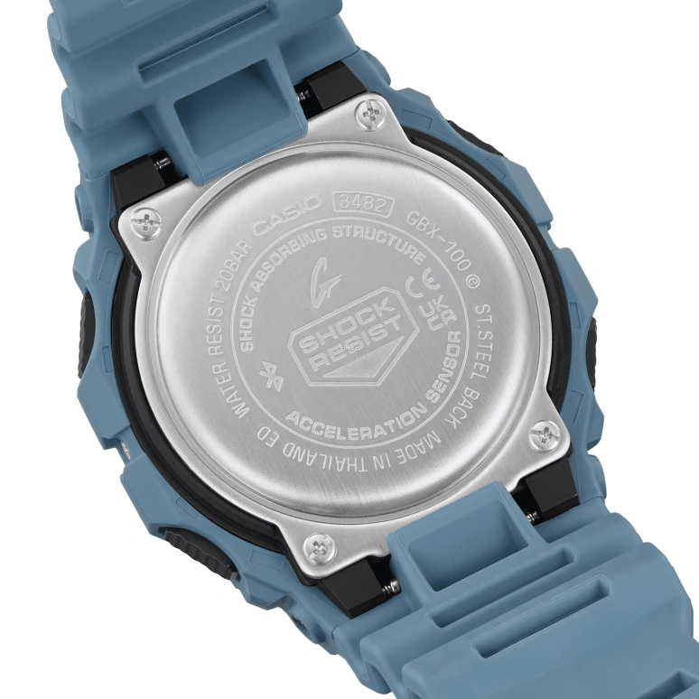 Casio,G-LIDE 50.90x46mm,50.90x46mm,Resin,Bio-sourced,Black,Quartz,Countdown,Chronograph,Month,Date,Hardlex,Square,GBX100,GBX100-2A