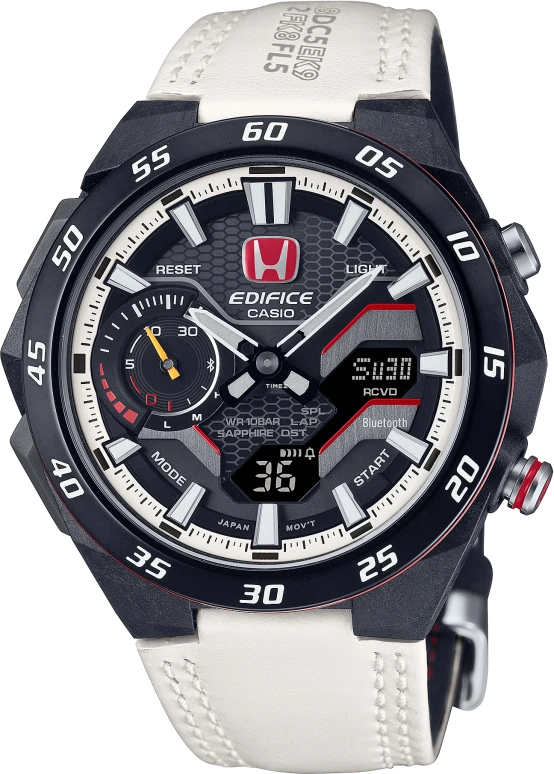 Casio,EDIFICE 48.20mm,48.20mm,Carbon,Stainless Steel,Black,Quartz,Countdown,Chronograph,Month,Date,Sapphire,Crystal Glass,Round,ECB2200HTR,ECB2200HTR-1A