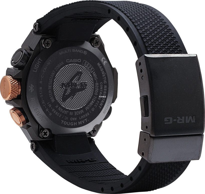 Casio,MR-G 54.70x49.80mm,54.70x49.80mm,Titanium,Black,Quartz,Countdown,Chronograph,Month,Date,Sapphire,Crystal Glass,Round,MRGB2000R,MRGB2000R-1A