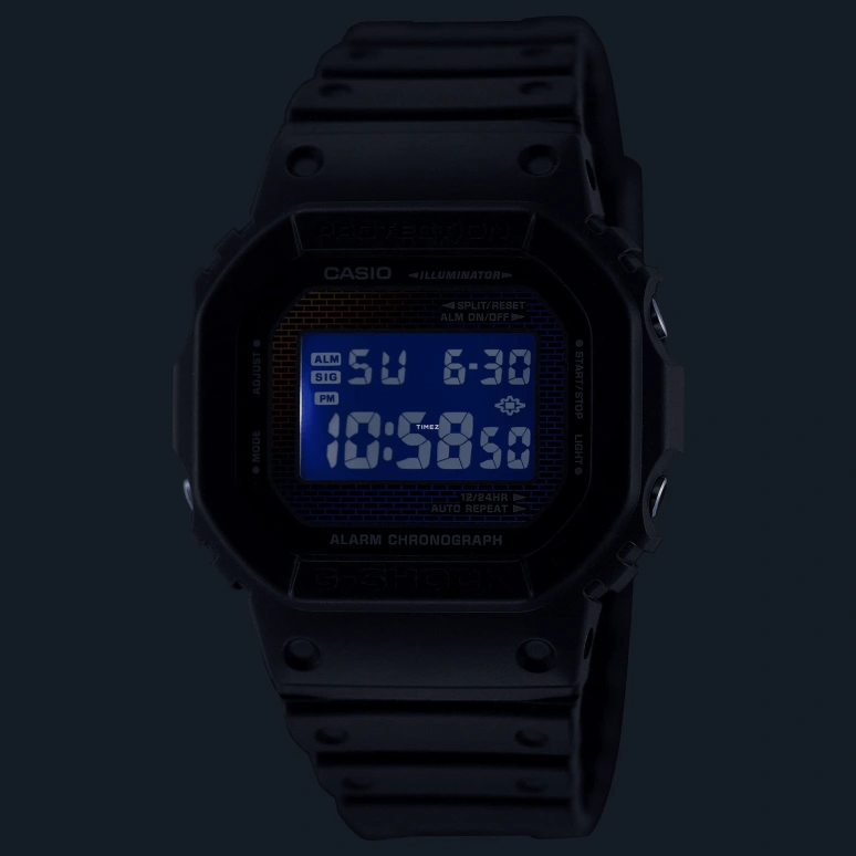 Casio,G-SHOCK 48.90x42.80mm,48.90x42.80mm,Bio-sourced,Resin,Rainbow,Black,Quartz,Countdown,Chronograph,Month,Date,Hardlex,Square,DW5600RW,DW5600RW-1