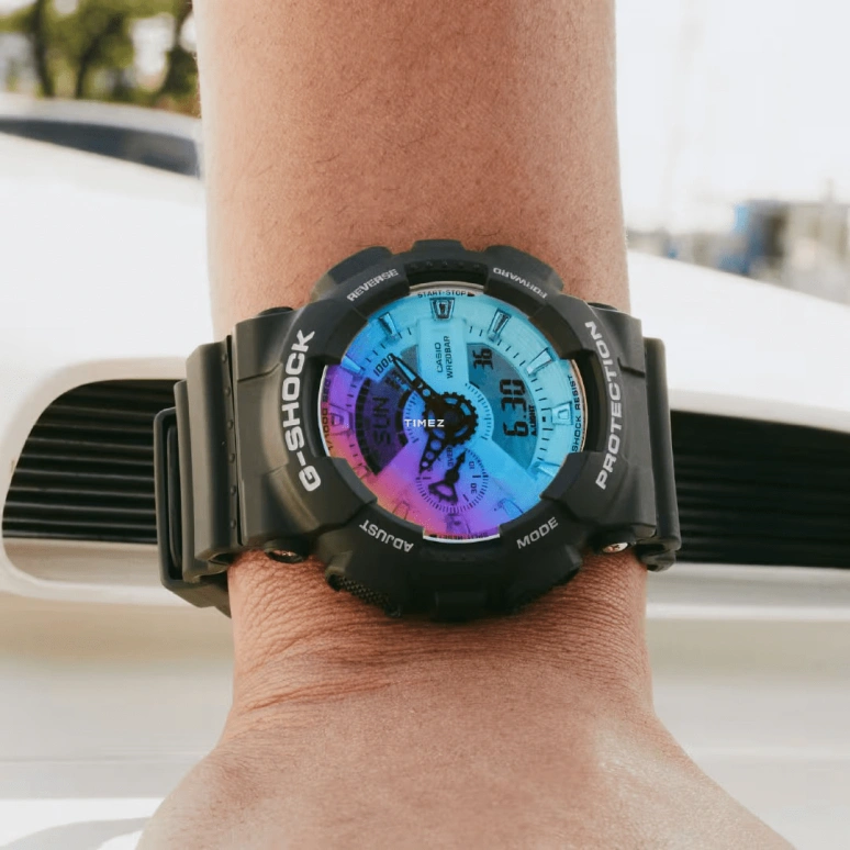 Casio,G-Shock GA-110 51.20mm,51.20mm,Resin,Gradient,Blue,Purple,Quartz,Countdown,Chronograph,Month,Date,Hardlex,Round,GA110SR,GA110SR-1A