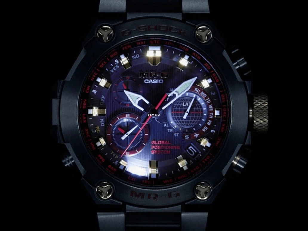 Casio,MR-G 54.70x49.80mm,54.70x49.80mm,Titanium,Black,Quartz,Countdown,Chronograph,Month,Date,Sapphire,Crystal Glass,Round,MRGG1000B,MRGG1000B-1A4