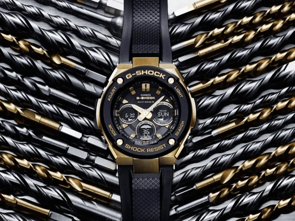 Casio,G-STEEL 55.90x49.30mm,55.90x49.30mm,Resin,Stainless Steel,Black,Quartz,Countdown,Chronograph,Day,Power Reserve Indicator,Glass,Round,GST,GST-W300G-1A9