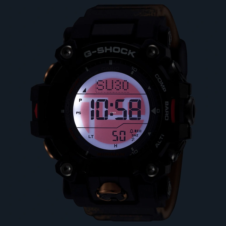 Casio,MASTER OF G - LAND 52.70mm,52.70mm,Bio-sourced,Resin,Black,Grey,Quartz,Countdown,Chronograph,Month,Date,Hardlex,Round,GW9500TLC,GW9500TLC-1