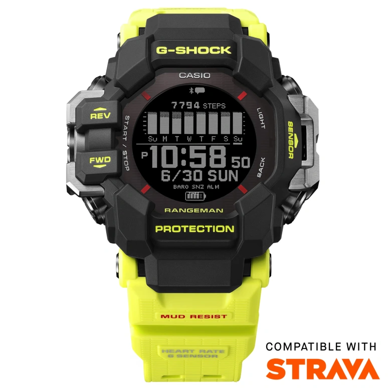 Casio,MASTER OF G - LAND 60.60x53.20mm,60.60x53.20mm,Resin,Bio-sourced,Black,Quartz,Chronograph,Moonphase,Month,Date,Hardlex,Glass,Octagon,GPRH1000RY,GPRH1000RY-1A