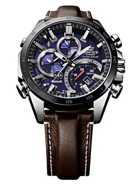 Casio,EDIFICE 48.10mm,48.10mm,Stainless Steel,Blue,Quartz,Chronograph,Date,Day,Power Reserve Indicator,Hardlex,Round,EQB501XBL,EQB501XBL-2A