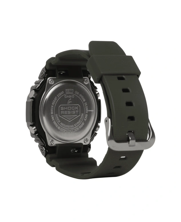 Casio,G-SHOCK 49.30x44.40mm,49.30x44.40mm,Resin,Stainless Steel,Green,Quartz,Countdown,Chronograph,Month,Date,Hardlex,Round,GM2100B,GM2100B-3A
