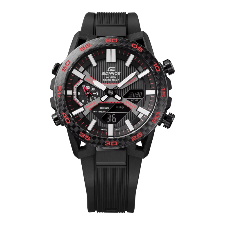 Casio,EDIFICE 47.80mm,47.80mm,Stainless Steel,Black,Quartz,Countdown,Chronograph,Month,Date,Sapphire,Round,ECB2000PB,ECB2000PB-1A