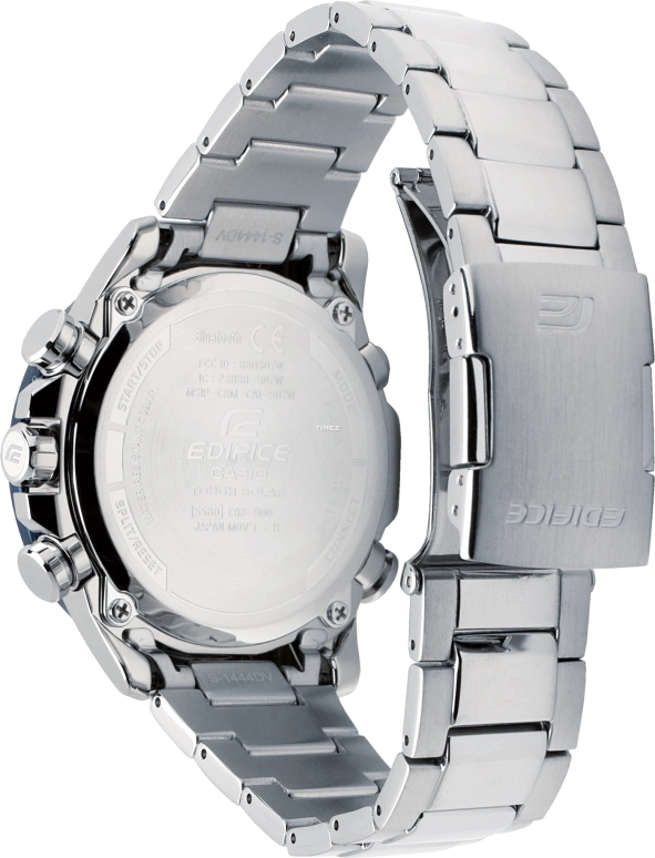 Casio,EDIFICE 45.80mm,45.80mm,Stainless Steel,Blue,Quartz,Chronograph,Date,Day,Power Reserve Indicator,Hardlex,Round,EQB900DB,EQB900DB-2A