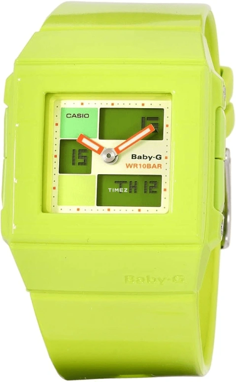 Casio,BABY-G 36mm,36mm,Rubber,Green,Quartz,BGA,BGA-200-3E