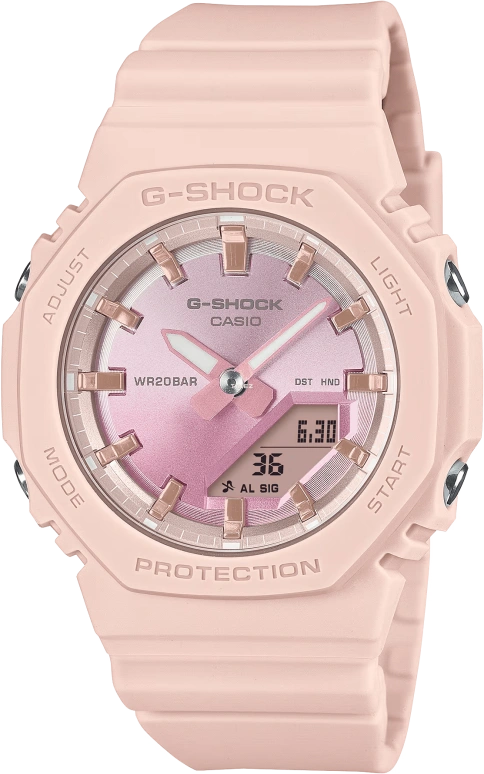 Casio,G-SHOCK 40.20mm,40.20mm,Bio-sourced,Resin,Pink,Quartz,Countdown,Chronograph,Month,Date,Hardlex,Octagon,GMAP2100SG4A