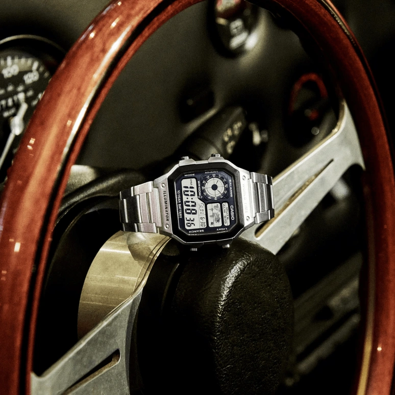 Casio,DIGITAL 45x42.10mm,45x42.10mm,Resin,Black,Quartz,Chronograph,Month,Date,Day,Plexi,Square,AE1200WHD,AE1200WHD-1A