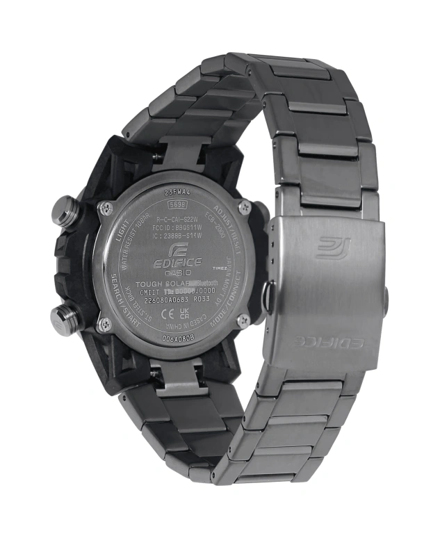 Casio,EDIFICE 51x47.80mm,51x47.80mm,Carbon,Stainless Steel,Smoky Coal,Quartz,Countdown,Chronograph,Date,Day,Hardlex,Round,ECB2000DC,ECB2000DC-1A