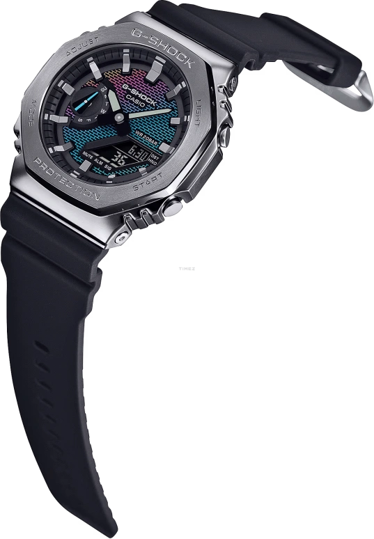 Casio,G-SHOCK 44.40mm,44.40mm,Resin,Multi-Color,Quartz,Countdown,Chronograph,Month,Date,Hardlex,Octagon,GM2100BRW,GM2100BRW-1A