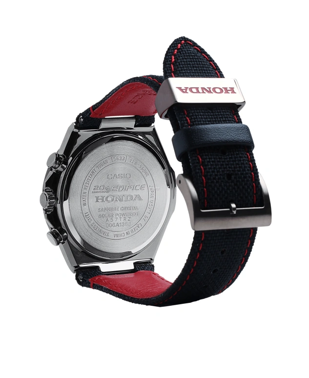 Casio,EDIFICE 50.20x45.40mm,50.20x45.40mm,Stainless Steel,Black,Red,Quartz,Chronograph,Day,Solar Charging,EFS560HR,EFS560HR-1A