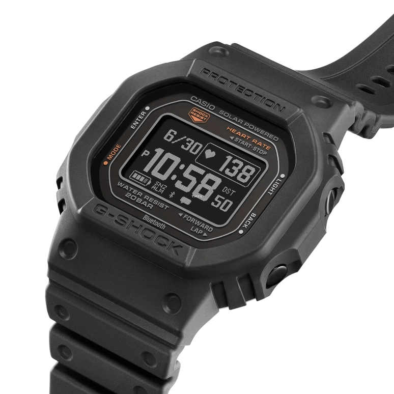 Casio,G-SHOCK 51.10x44.50mm,51.10x44.50mm,Bio-sourced,Black,Quartz,Chronograph,Moonphase,Month,Date,Hardlex,Square,DW,DW-H5600-1