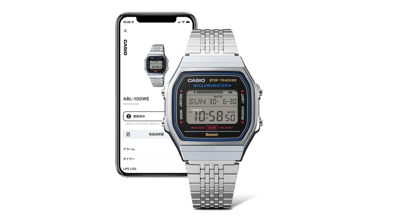Casio,VINTAGE 41.60x37.90mm,41.60x37.90mm,Resin,Black,Quartz,Chronograph,Month,Date,Day,Plexi,Square,ABL100WE,ABL100WE-1AVT