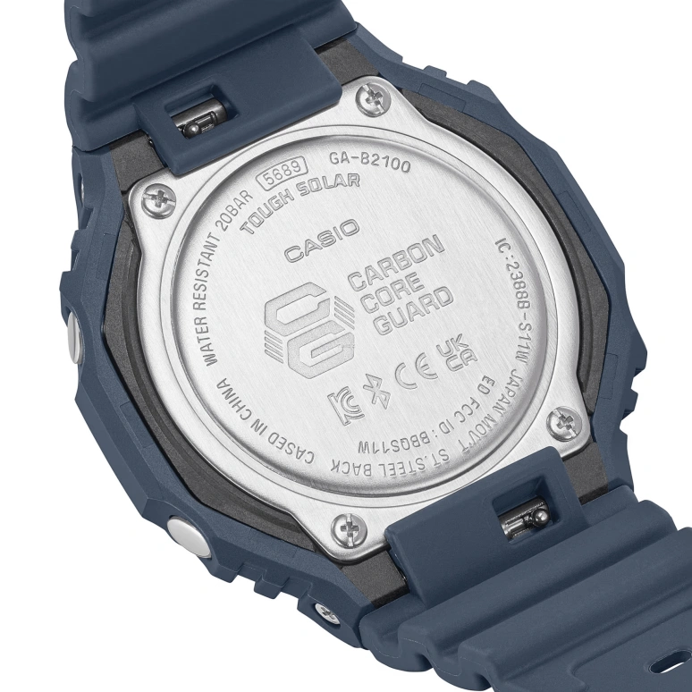 Casio,G-SHOCK 48.50x45.40mm,48.50x45.40mm,Resin,Carbon,Black,Quartz,Countdown,Chronograph,Month,Date,Hardlex,Round,GAB2100,GAB2100-2A