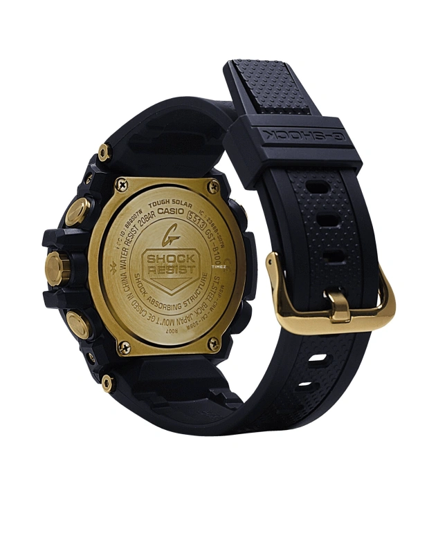 Casio,G-SHOCK 58.10x53.80mm,58.10x53.80mm,Resin,Stainless Steel,Black,Quartz,Countdown,Chronograph,Date,Day,Hardlex,Round,GSTB100GC,GSTB100GC-1A