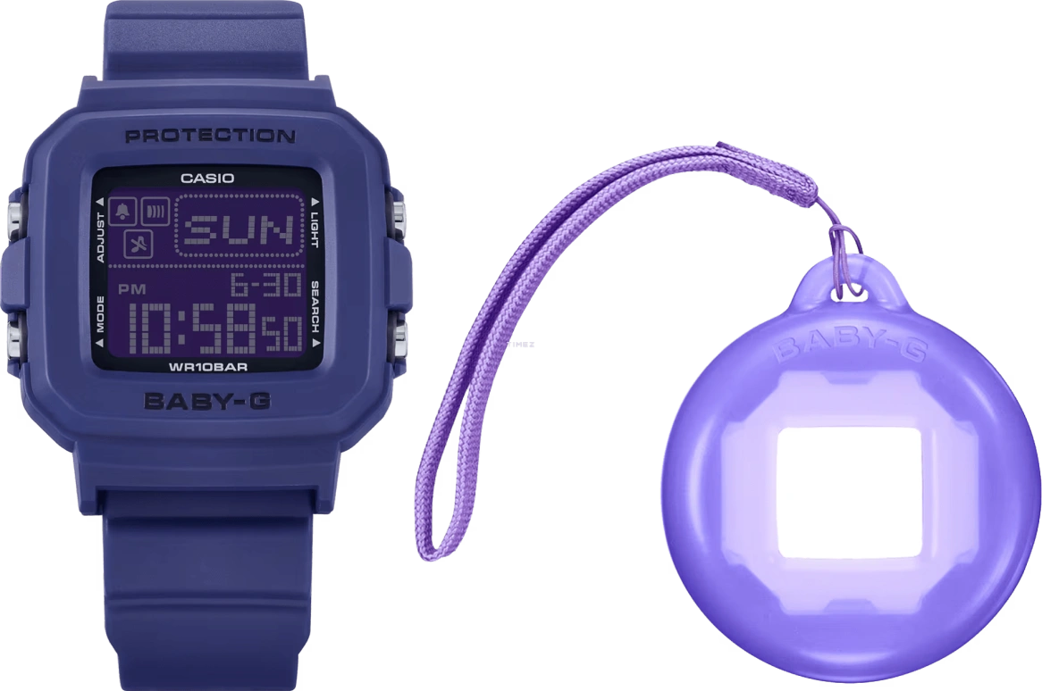 Casio,BGD-10 42.80x39mm,42.80x39mm,Resin,Purple,Quartz,Countdown,Chronograph,Month,Date,Hardlex,Square,BGD10K,BGD10K-2