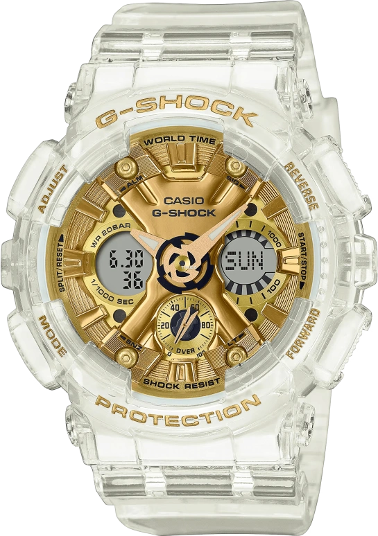 Casio,G-Shock GA-110 49x45.90mm,49x45.90mm,Resin,Champagne,Grey,Quartz,Countdown,Chronograph,Month,Date,Glass,Hardlex,Round,GMAS120SG,GMAS120SG-7A