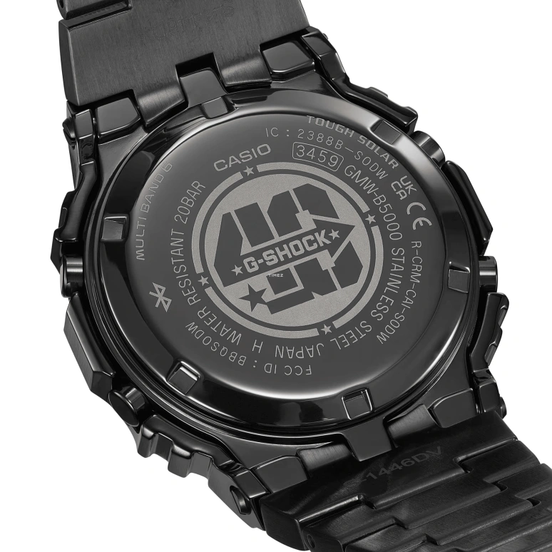Casio,G-SHOCK 49.30x43.20mm,49.30x43.20mm,Stainless Steel,Grey,Quartz,Countdown,Chronograph,Perpetual Calendar,Month,Hardlex,Square,GMW,GMW-B5000EH-1