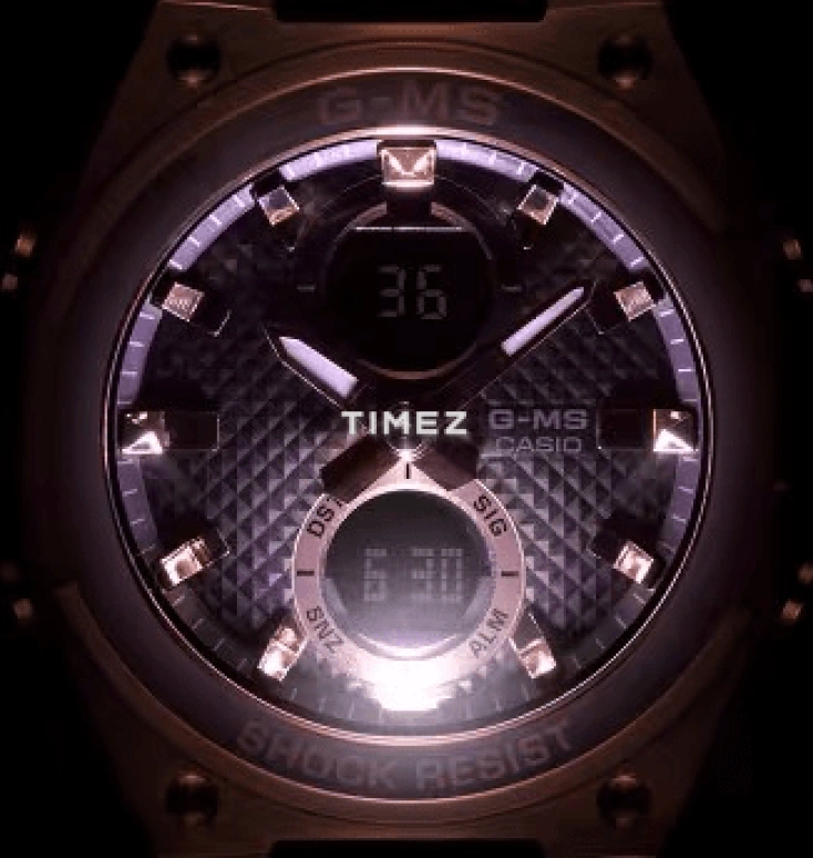 Casio,G-MS 40.30mm,40.30mm,Resin,Stainless Steel,Black,Quartz,Countdown,Chronograph,Month,Date,Hardlex,Round,MSGC100G,MSGC100G-1A