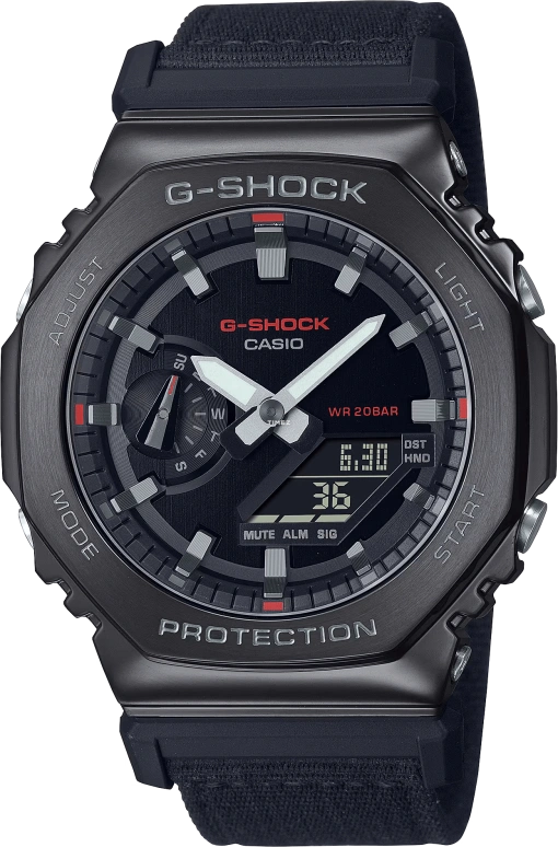 Casio,G-STEEL 44.40mm,44.40mm,Resin,Stainless Steel,Black,Quartz,Countdown,Chronograph,Month,Date,Hardlex,Round,GM2100CB,GM2100CB-1A