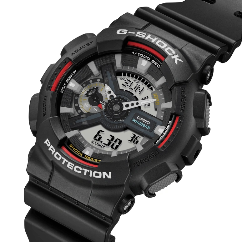 Casio,G-SHOCK 51.20mm,51.20mm,Resin,Bio-sourced,Grey,Quartz,Countdown,Chronograph,Month,Date,Hardlex,Round,GA110RL,GA110RL-1A