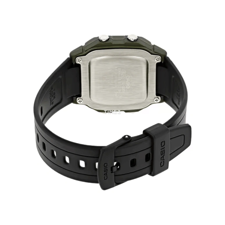 Casio,DIGITAL 43.90x36.70mm,43.90x36.70mm,Resin,Grey,Quartz,Countdown,Chronograph,Month,Date,Plexi,Rectangular,W800HM,W800HM-3AV